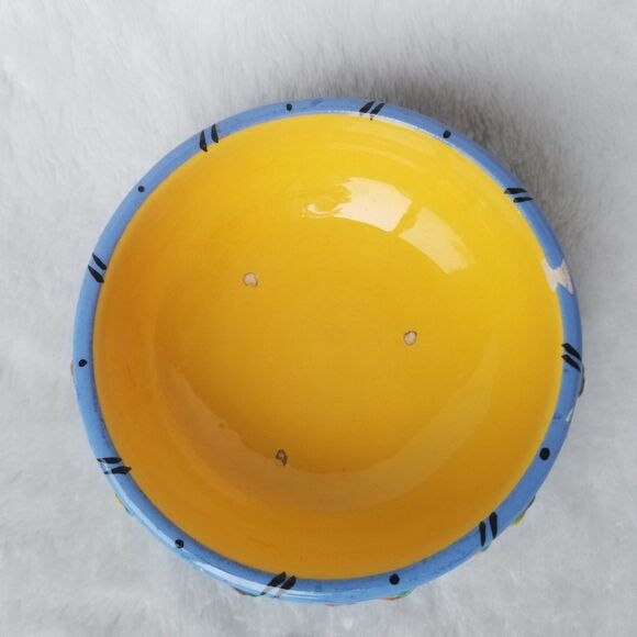 Vintage Italian Cream Pitcher and Mini Bowl Floral 3D Ornament Hand Painted - Picture 7 of 10